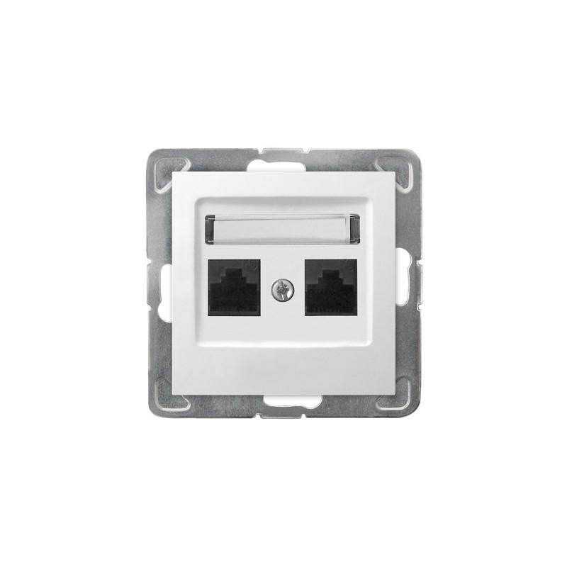 Ospel Impresja biały - gniazdo komputerowe kat.5e GPK-2Y/K/m/00