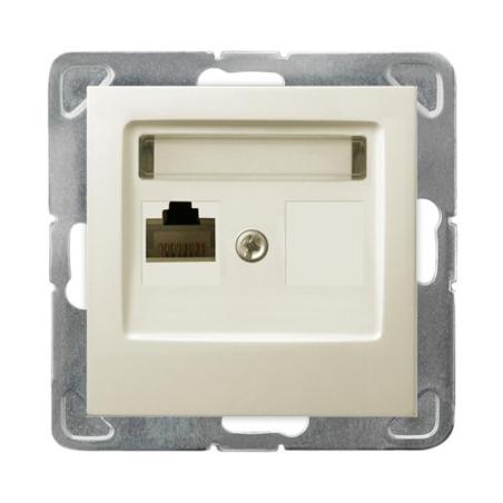 Ospel Impresja ecru - gniazdo komputerowe kat.5e GPK-1Y/K/m/27