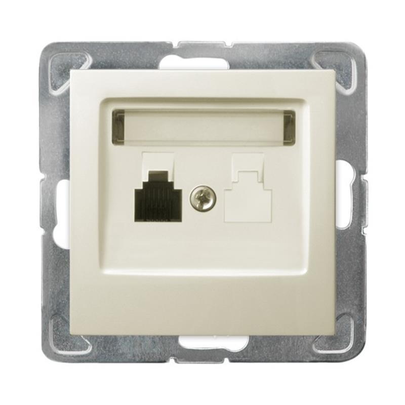 Ospel Impresja ecru - gniazdo telefoniczne GPT-1Y/m/27