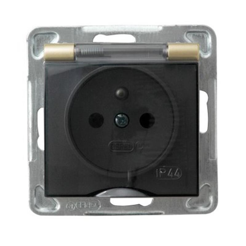 Ospel Impresja złoty - gniazdo bryzgoszczelne (+0) GPH-1YZ/m/28/d