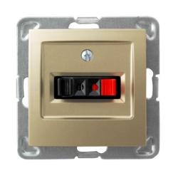 Ospel Impresja złoty - gniazdo głośnikowe GG-1Y/m/28