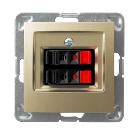 Ospel Impresja złoty - gniazdo głośnikowe GG-2Y/m/28