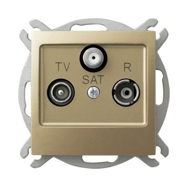 Ospel Impresja złoty - gniazdo RTV-SAT przelotowe GPA-YSP/m/28