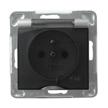 Ospel Impresja srebrny - gniazdo bryzgoszczelne (+0) GPH-1YZ/m/18/d