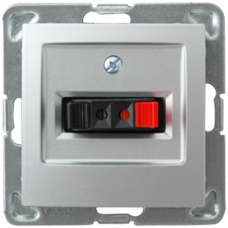 Ospel Impresja srebrny - gniazdo głośnikowe GG-1Y/m/18