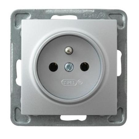 Ospel Impresja srebrny - gniazdo pojedyncze (+0) GP-1YZ/m/18