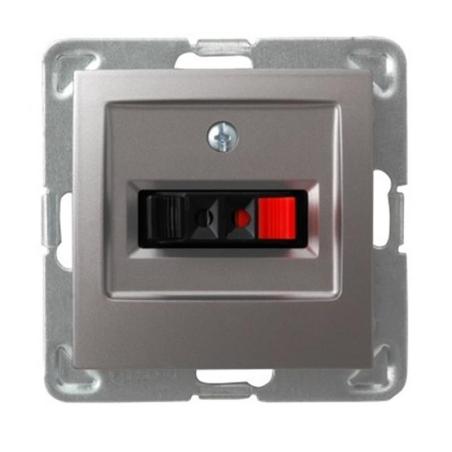 Ospel Impresja tytan - gniazdo głośnikowe GG-1Y/m/23