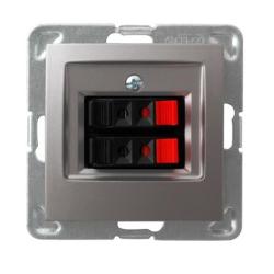 Ospel Impresja tytan - gniazdo głośnikowe GG-2Y/m/23