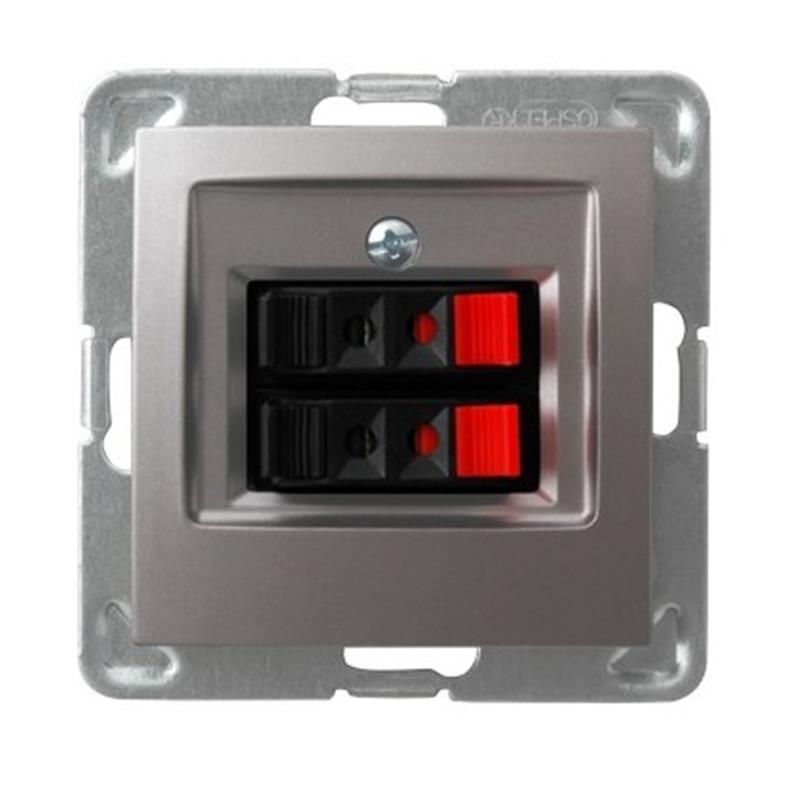 Ospel Impresja tytan - gniazdo głośnikowe GG-2Y/m/23