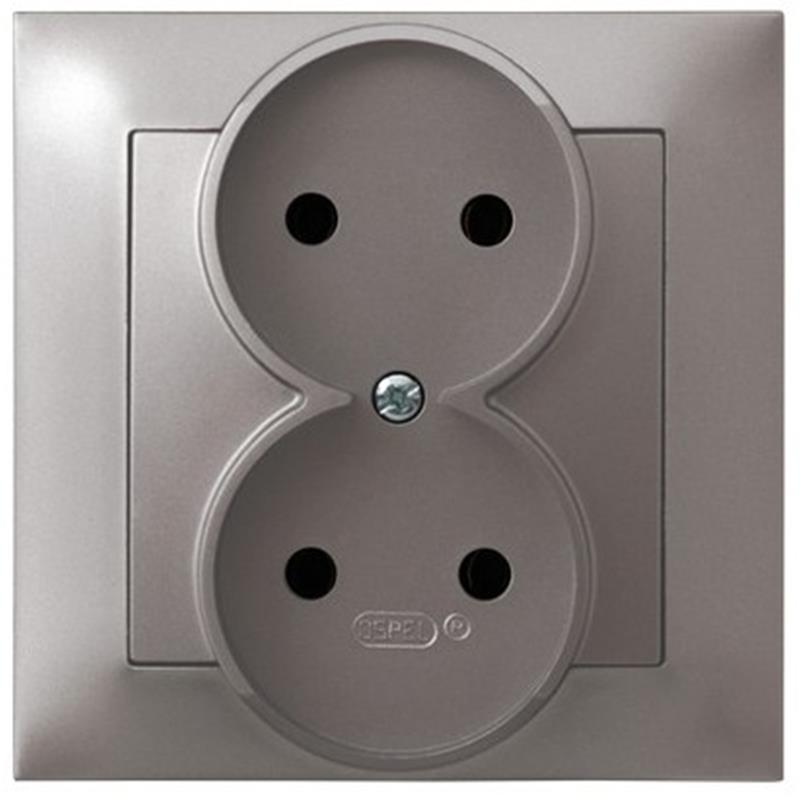 Ospel Impresja tytan - gniazdo podwójne GP-2Y/23