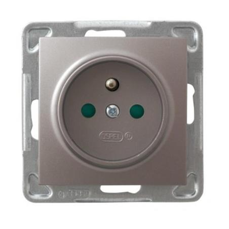 Ospel Impresja tytan - gniazdo pojedyncze (+0) z przesłonami GP-1YZP/m/23