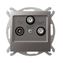 Ospel Impresja tytan - gniazdo RTV-SAT podwójne GPA-Y2S/m/23