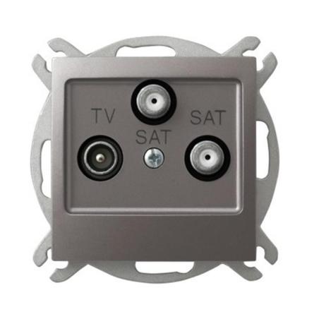 Ospel Impresja tytan - gniazdo RTV-SAT podwójne GPA-Y2S/m/23