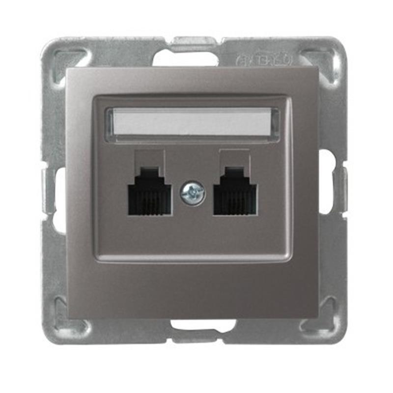 Ospel Impresja tytan - gniazdo telefoniczne GPT-2YN/m/23