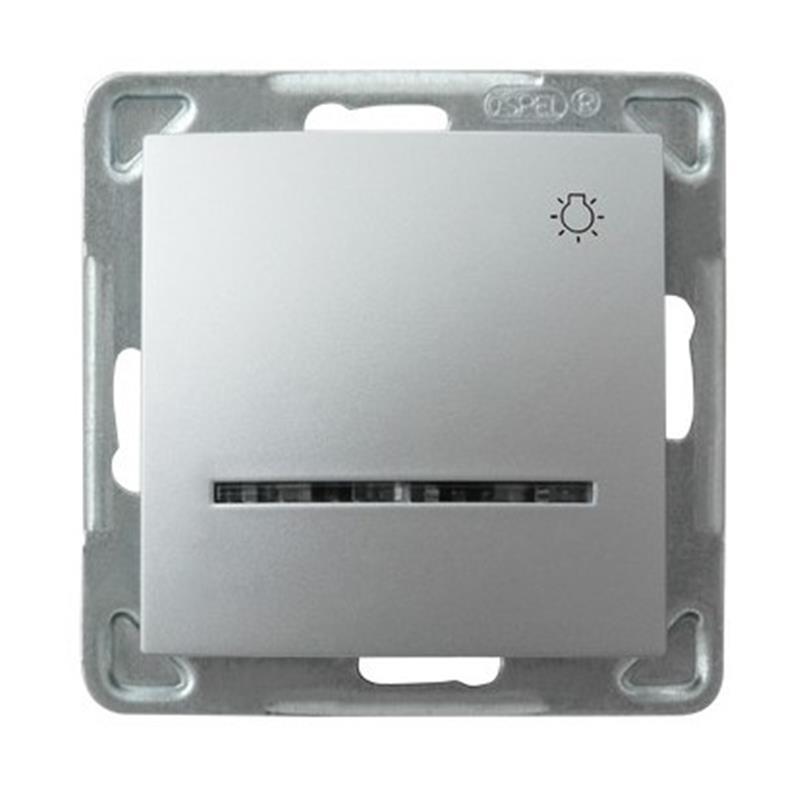 Ospel Impresja srebrny - łącznik światło ŁP-5YS/m/18