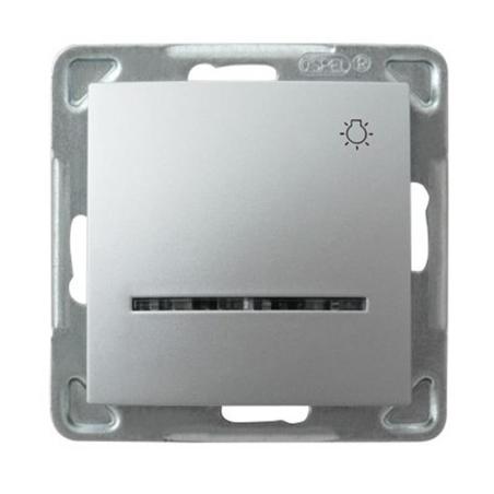 Ospel Impresja srebrny - łącznik światło ŁP-5YS/m/18