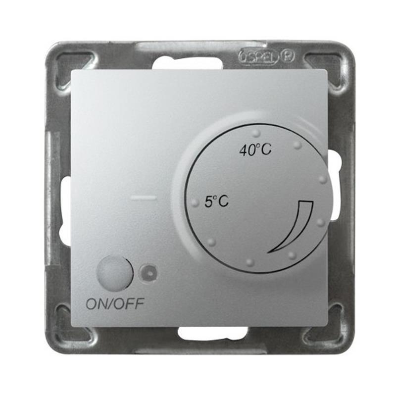 Ospel Impresja srebrny - regulator temperatury RTP-1Y/m/18