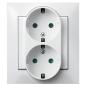 Ospel Impresja biały - gniazdo podwójne (+0) SCHUKO GP-2YS/m/00