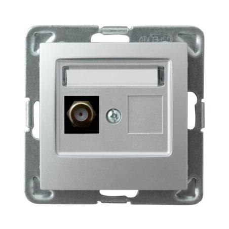 Ospel Impresja srebrny - gniazdo antenowe typu F GPA-1YF/m/18