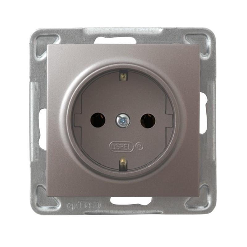 Ospel Impresja tytan - gniazdo pojedyncze (+0) SCHUKO GP-1YS/m/23