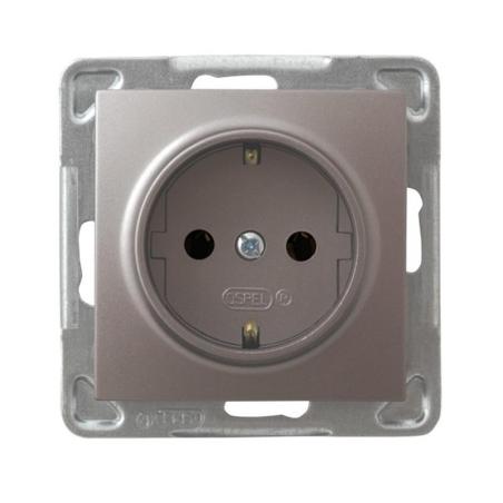 Ospel Impresja tytan - gniazdo pojedyncze (+0) SCHUKO GP-1YS/m/23
