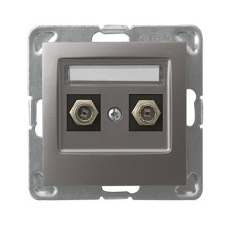 Ospel Impresja tytan - gniazdo antenowe podwójne typu F GPA-2YF/m/23 Ospel Impresja tytan - gniazdo antenowe podwójne typu F GPA-2YF/m/23