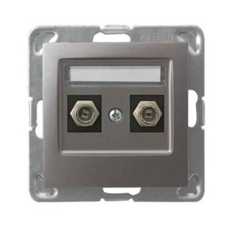 Ospel Impresja tytan - gniazdo antenowe podwójne typu F GPA-2YF/m/23