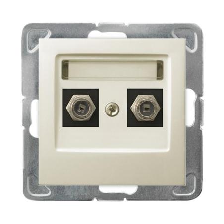 Ospel Impresja ecru - gniazdo antenowe podwójne typu F GPA-2YF/m/27