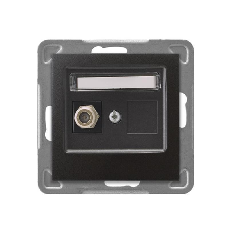 Ospel Impresja antracyt - gniazdo typu F GPA-1YF/m/50