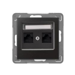 Ospel Impresja antracyt - gniazdo komputerowe kat.5e GPK-2Y/K/m/50