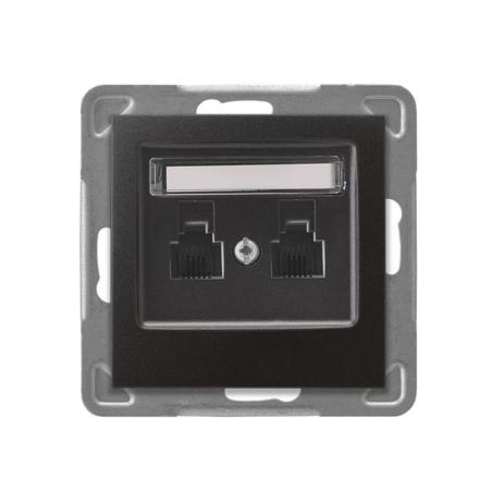 Ospel Impresja antracyt - gniazdo telefoniczne GPT-2YN/m/50