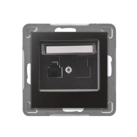 Ospel Impresja antracyt - gniazdo telefoniczne GPT-1Y/m/50