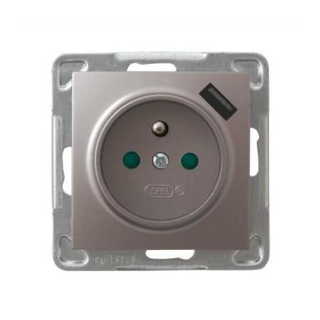 Ospel Impresja tytan - gniazdo z uziemieniem + USB GP-1YZPUSB/m/23