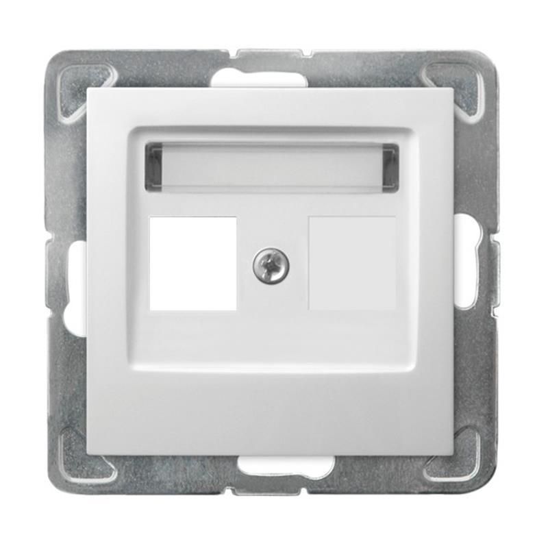 Ospel Impresja biały - obudowa gniazda pojedynczego typu Keystone prosta GPK-1Y/p/00