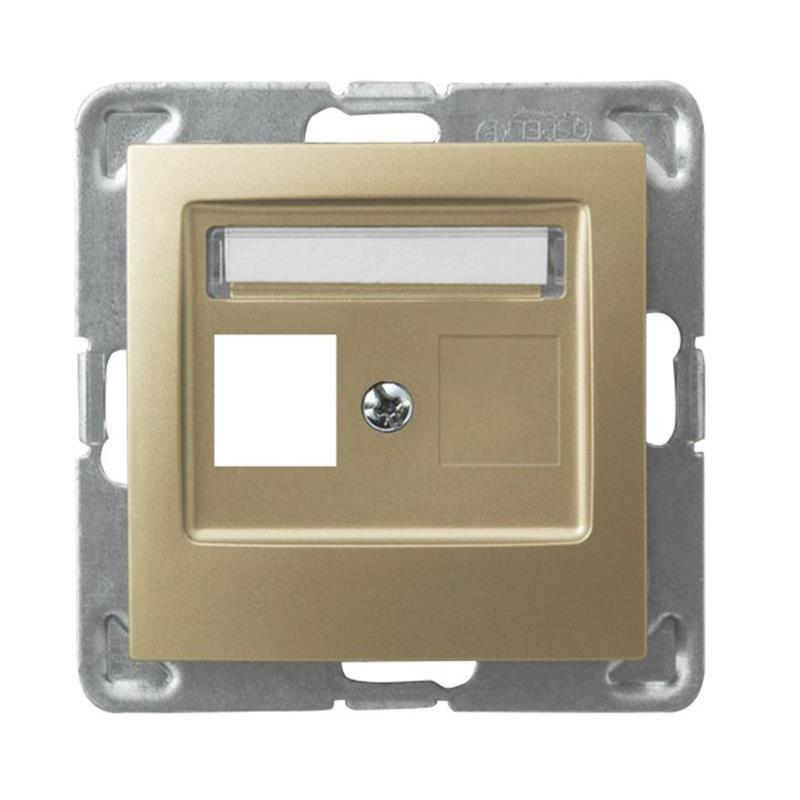 Ospel Impresja złoty - obudowa gniazda pojedynczego typu Keystone prosta GPK-1Y/p/28
