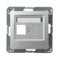 Ospel Impresja srebrny - obudowa gniazda pojedynczego typu Keystone prosta GPK-1Y/p/18