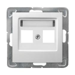Ospel Impresja biały - obudowa gniazda podwójnego typu Keystone prosta GPK-2Y/p/00