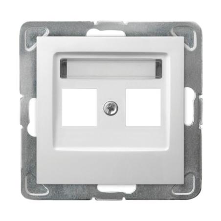 Ospel Impresja biały - obudowa gniazda podwójnego typu Keystone prosta GPK-2Y/p/00