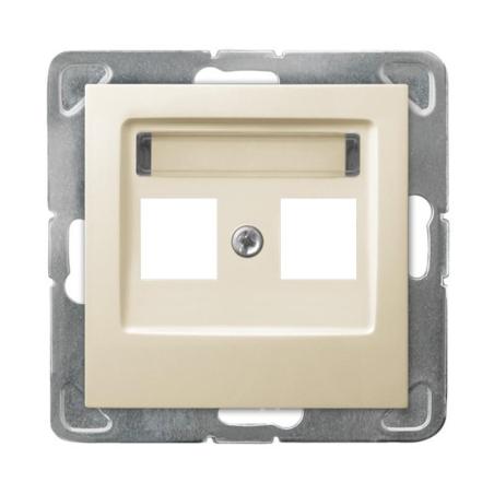 Ospel Impresja ecru - obudowa gniazda podwójnego typu Keystone prosta GPK-2Y/p/27