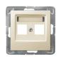 Ospel Impresja ecru - obudowa gniazda podwójnego typu Keystone prosta GPK-2Y/p/27