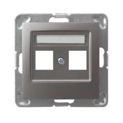 Ospel Impresja tytan - obudowa gniazda podwójnego typu Keystone prosta GPK-2Y/p/23