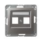 Ospel Impresja tytan - obudowa gniazda podwójnego typu Keystone prosta GPK-2Y/p/23