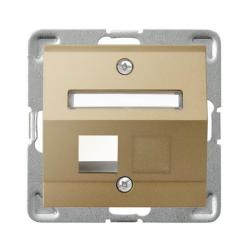 Ospel Impresja złoty - obudowa gniazda pojedynczego typu Keystone skośna GPK-1YS/p/28