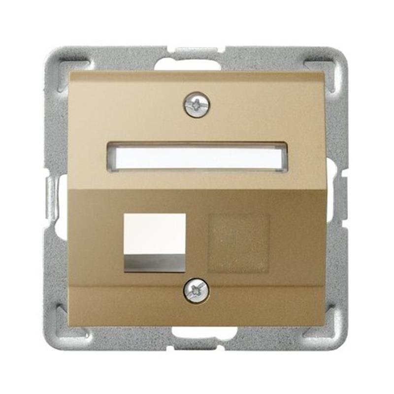 Ospel Impresja złoty - obudowa gniazda pojedynczego typu Keystone skośna GPK-1YS/p/28