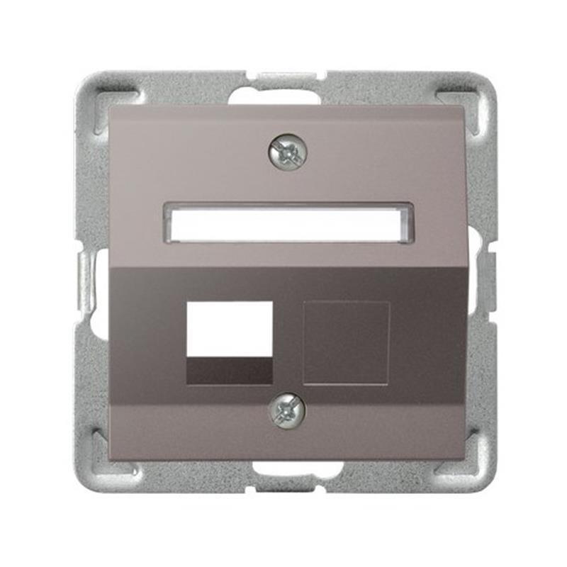 Ospel Impresja tytan - obudowa gniazda pojedynczego typu Keystone skośna GPK-1YS/p/23