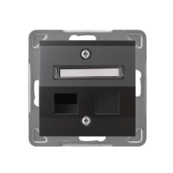 Ospel Impresja antracyt - obudowa gniazda pojedynczego typu Keystone skośna GPK-1YS/p/50