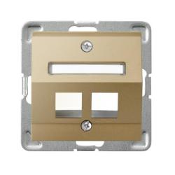 Ospel Impresja złoty - obudowa gniazda podwójnego typu Keystone skośna GPK-2YS/p/28