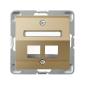 Ospel Impresja złoty - obudowa gniazda podwójnego typu Keystone skośna GPK-2YS/p/28