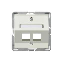 Ospel Impresja ecru - obudowa gniazda podwójnego typu Keystone skośna GPK-2YS/p/27