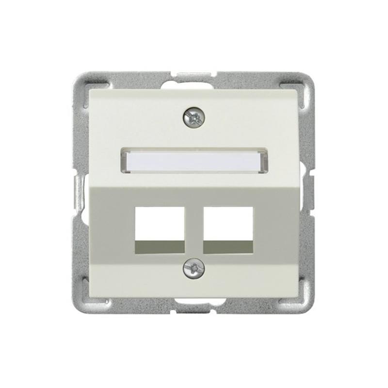 Ospel Impresja ecru - obudowa gniazda podwójnego typu Keystone skośna GPK-2YS/p/27